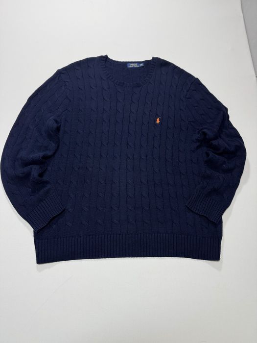Pulover tricotat Polo ralph lauren premium quality bleumarin & orange
