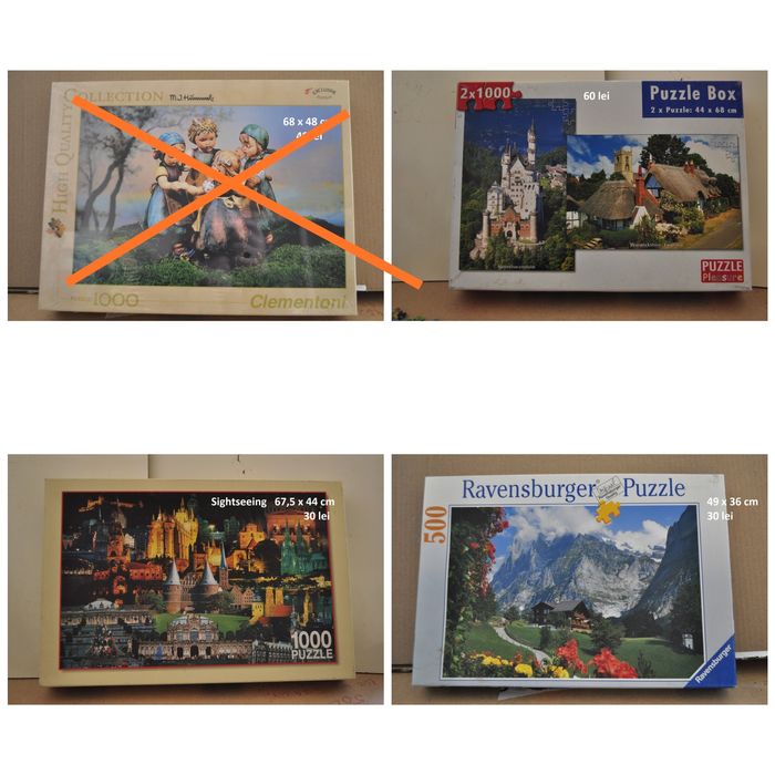 Puzzle 500, 1000, 1500 piese Ravensburg, Clementoni, Educa