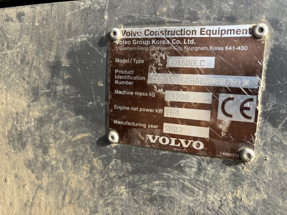 Excavator Volvo Ec360 Blc