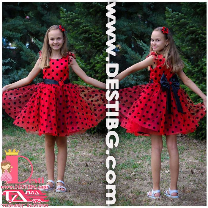 Детски Рокли Теди-Мод тип туту с голяма панделка