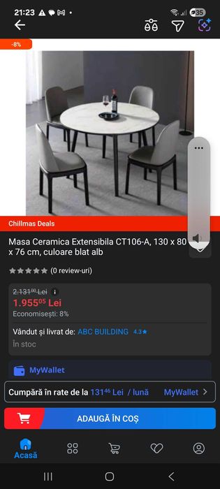 Masa extensibila cu blat ceramic