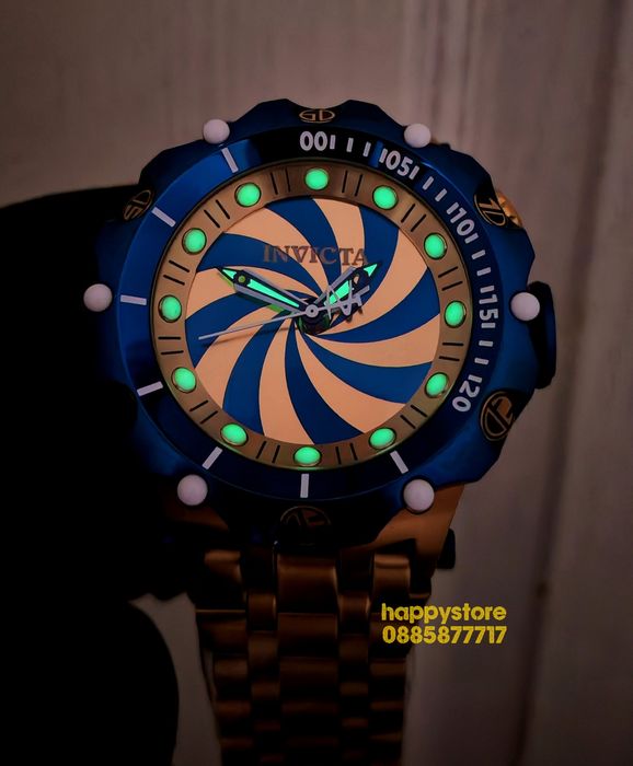 часовник INVICTA Reserve Skeleton automatic Blue/Gold 56мм, Инвикта