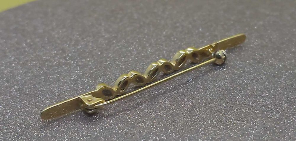 Broșă argint aurit cu zirconia