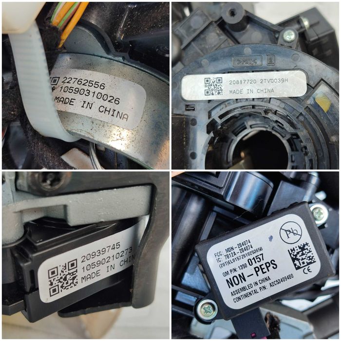 Ansamblu manete comenzi volan + spiră + contact cu cheie Opel Astra J 20817720 2011 / [2010-2015] / (5B3)