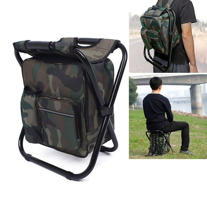 Сгъваем стол с раница за къмпинг риболов пикник лов, хладилна раница