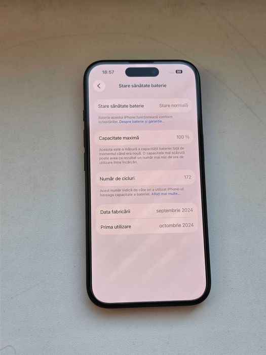 iPhone 16 128GB Black bateria 100%