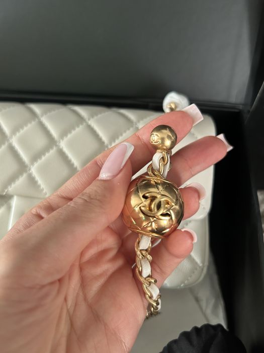 Chanel Pearl Crush single flap white bag pe stoc