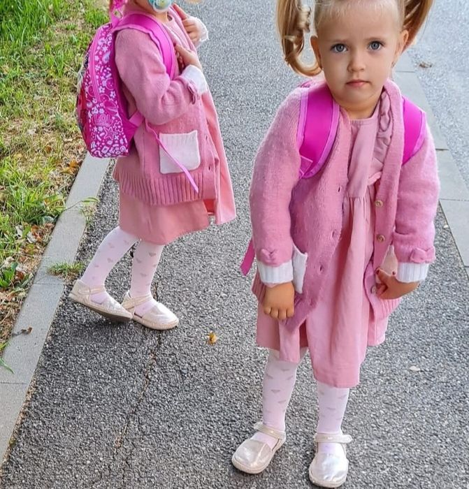 Sarafan rochie salopetă ,cardigan, bluza toamnă GEMENE marimea 98-104