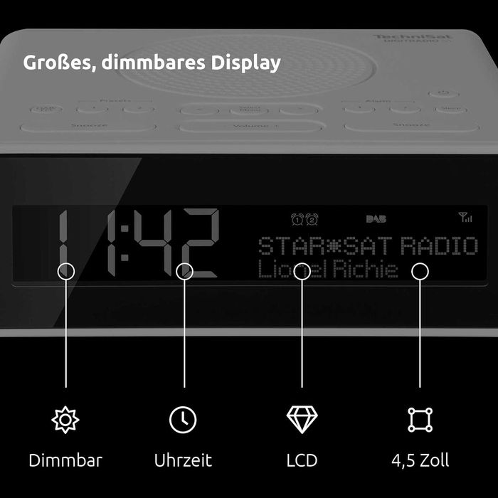 Радио часовник TechniSat Digitradio 51, 1.5W, DAB+, LCD екран