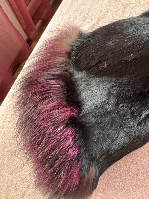 Палто лисица  и агнешка кожа