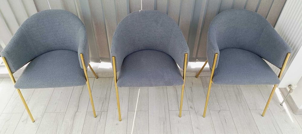 Scaun nou gri cu auriu