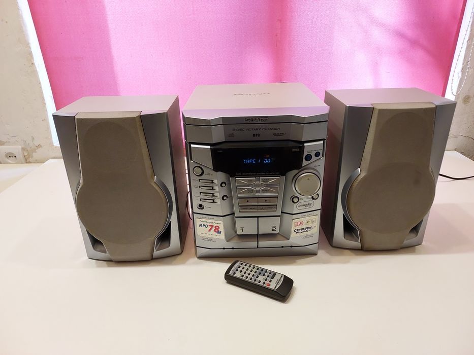 Combină audio Sharp MPX100H. CD/ MP3/ Tape / Tuner. Totul funcțional.