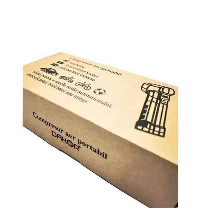 Pompa/compresor electric cu acumulator 6000mAh si alimentare priza auto, DAKOR CR2 60 PSI