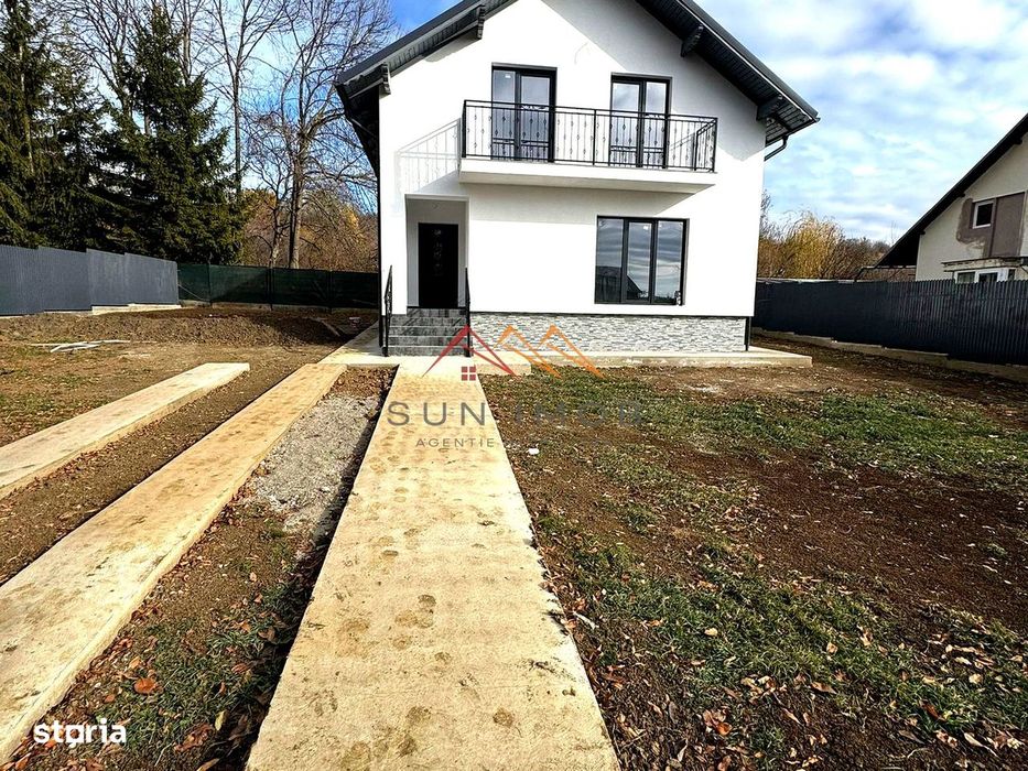 Casa noua, P+M, 4 camere, terasa, teren 550 m2, central, Cornu