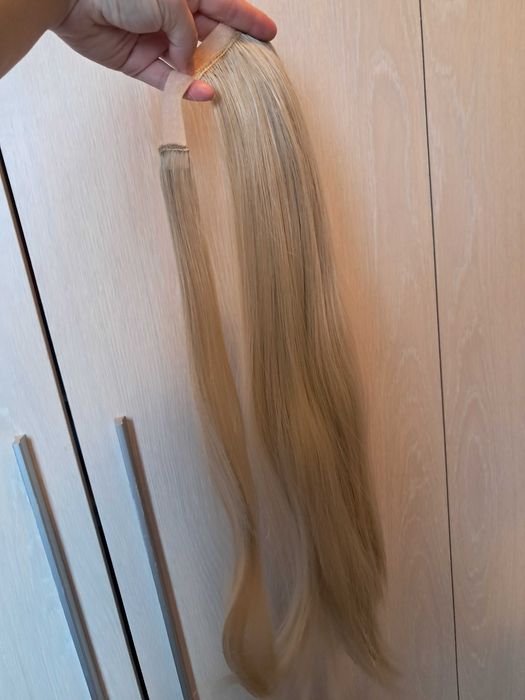 Extensie de păr dreaptă ,coadă blond deschis,calitativă