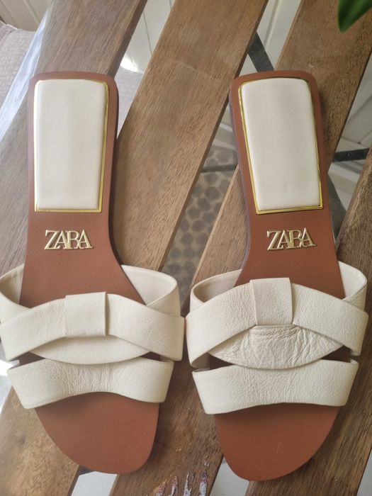 Zara РАВНИ КОЖЕНИ ЧЕХЛИ С КРЪСТОСАНИ КАИШКИ