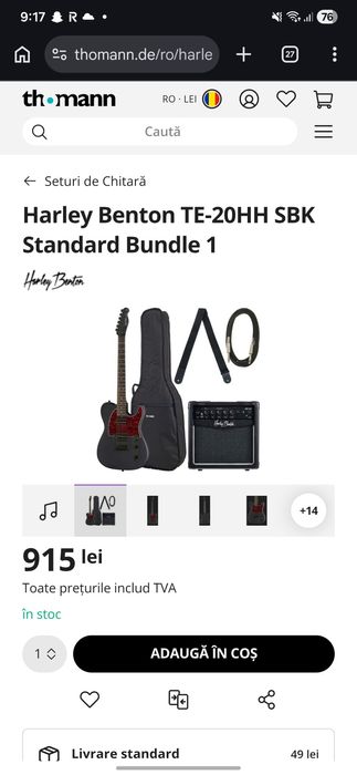 Kit Harley Benton TE-20HH SBK .