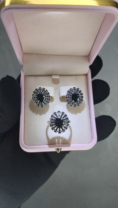 Kumush uzuk zirak sepochka Комплект кольца серги кулон цепочка серебро