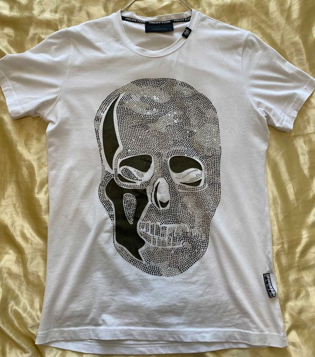 Мъжка тениска Philipp Plein с принт на череп, размер M