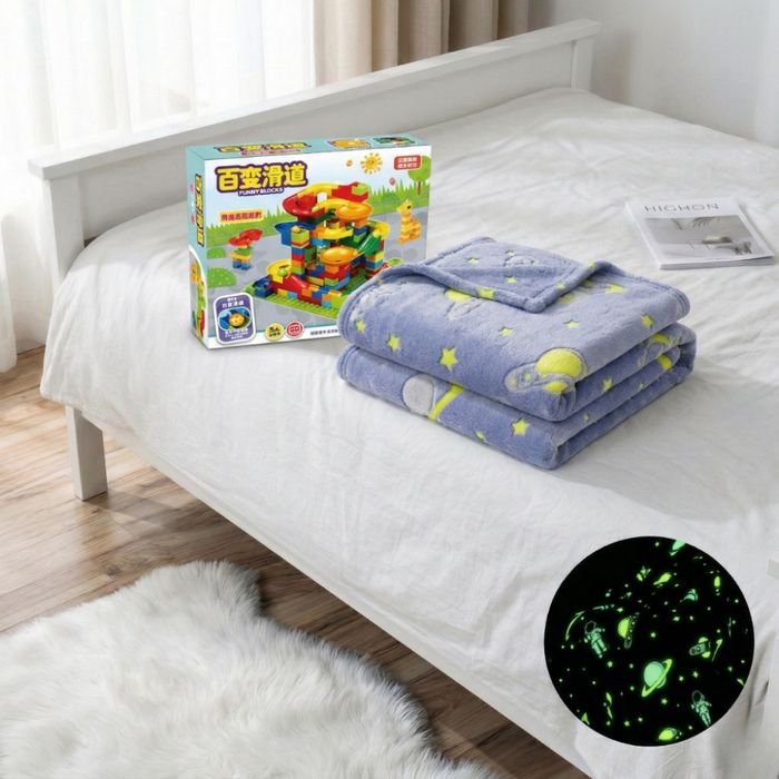 Светещо в тъмното одеяло Magic Blanket + Подарък Голям комплект констр