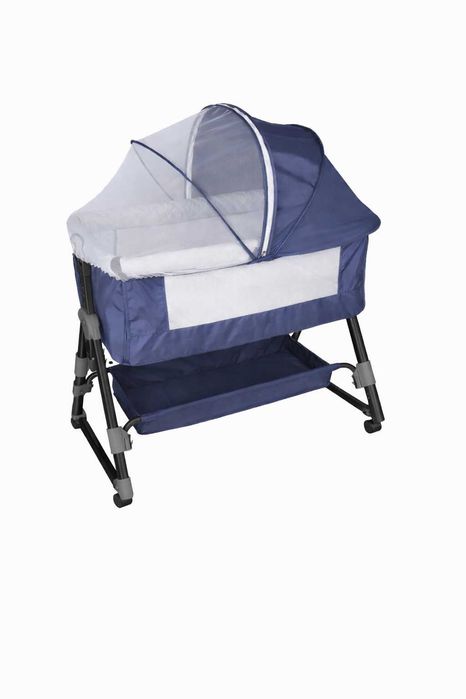 Преносима , сгъваема бебешка кошара  с покривало