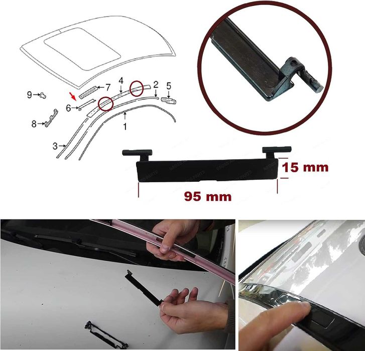 Капачка за отвор на покривна лайсна за Mercedes C-Class W204