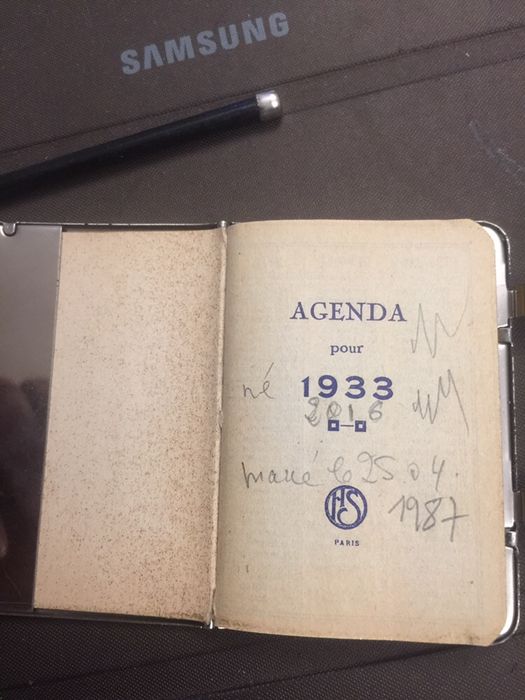 Agenda vintage an 1933 ,agenda de scris, din 1933