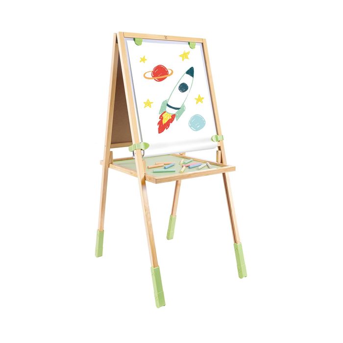 Tabla dubla tip sevalet din bambus pentru copii
