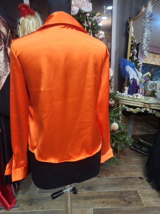 Cămașă satin portocaliu mas L noua