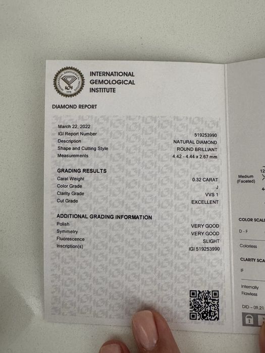 0,32 Natural Diamond (Диамант ) IGI