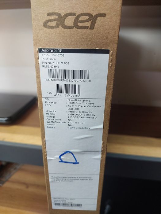 Yangidek Acer i3 13-avlod noutbuk