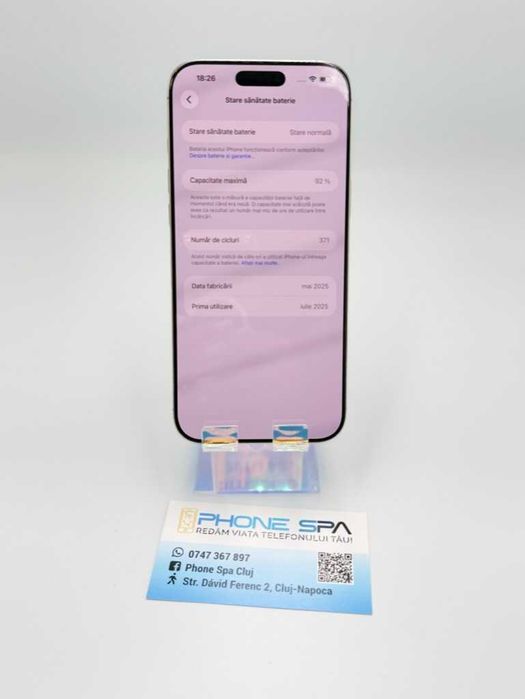 iPhone 16 Pro Max 256Gb 92%- Din magazin,cu garantie! RATE TBI !