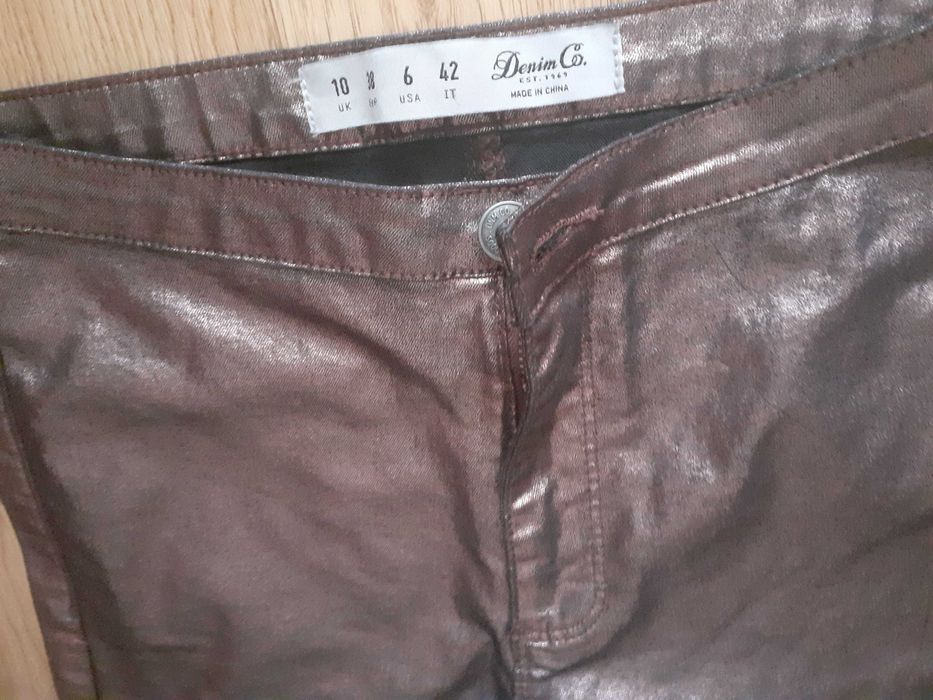 Pantaloni jeans skinny aspect metalic, Denim Co.