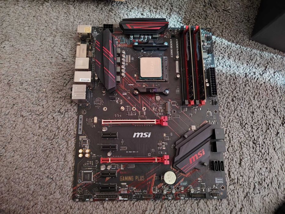 MSI B450 Gaming Plus + AMD Ryzen 7 2700X 8-Core 4,3GHz + 16GB RAM 3200Mhz + Охладител