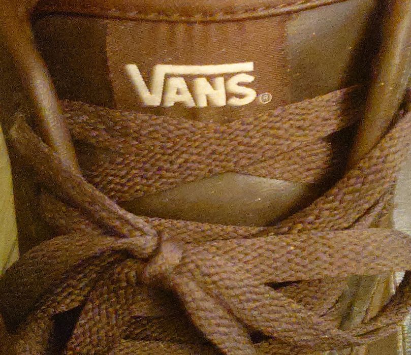 Мъжки кожени гуменки VANS, тъмно маслинено зелени с кафяв кант, №47