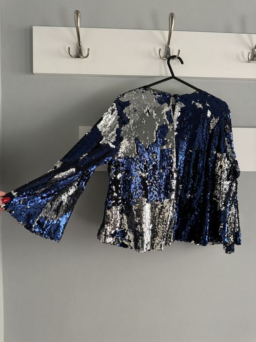 Блуза с пайети- двуцветни