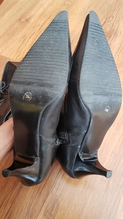 Елегантни ботушки от естествена кожа -38 номер + подарък шалче