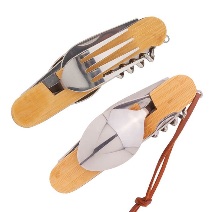 Сгъваеми прибори, джобен нож, мултифункционален с дървена дръжка