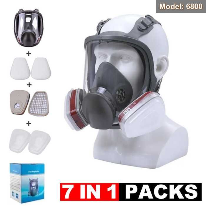 Респираторна защитна работна маска за цяло лице с филтри | 6800M
