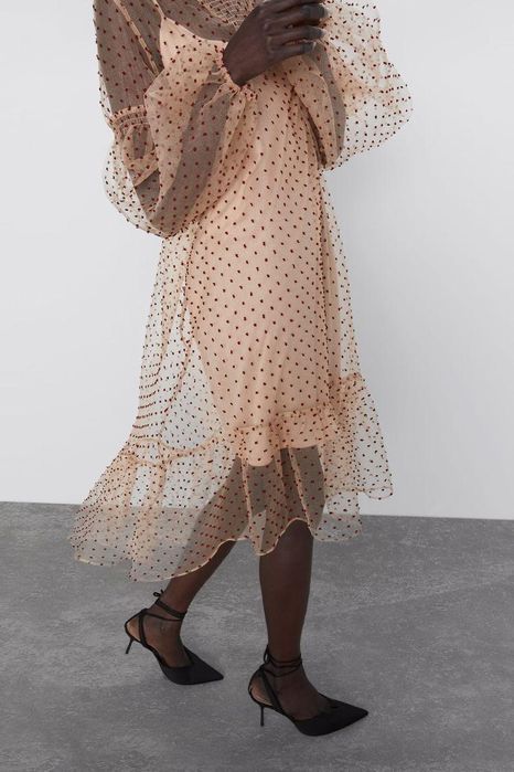 Rochie din organza cu buline Zara limited edition
