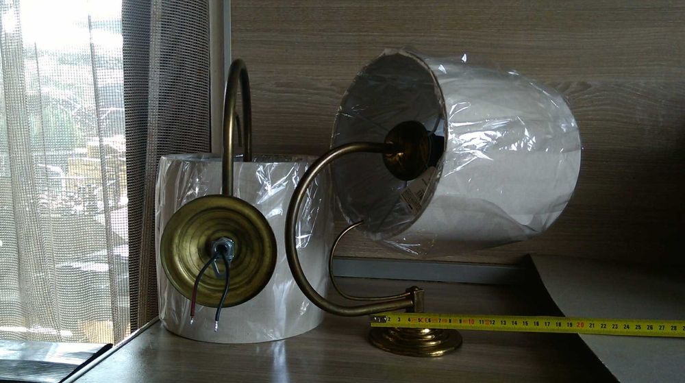 Масивни месингови аплици лампи за стена три чифта