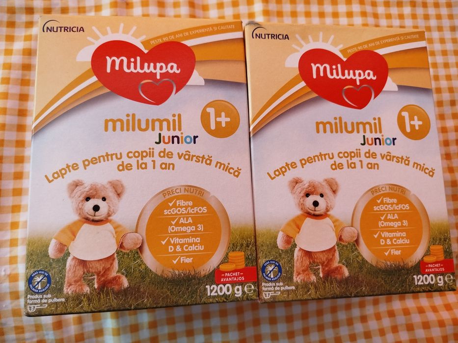 Lapte praf Milupa 1+, 1200gr , sigilat , termen 2027 +Espumisan cadou