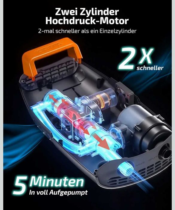 SUP помпа Swonder Seawolf с батерия 9000 mAh за падълборд,каяк нова