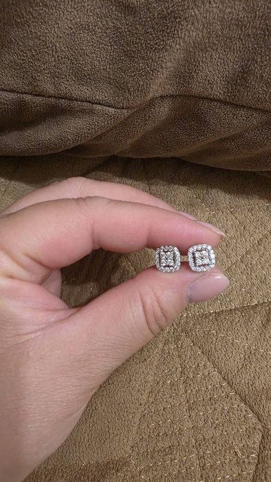 Серьги серебряные с бриллиантами