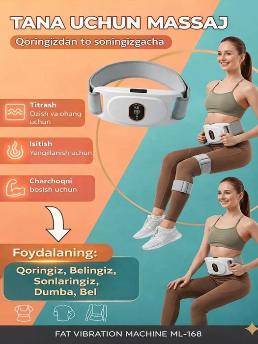 Vibro massaj bilbogʻi ozish uchun infraqizil  isitish 8 rijimli