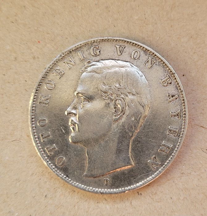 Moneda veche argint 3 Mark 1910 Otto, Bayern.