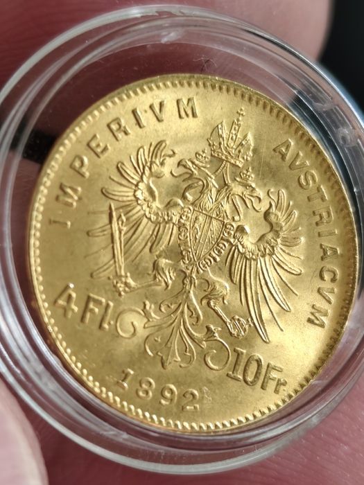 4 флорина/ 10 франка 1892 год, злато, тегло 3.23 гр,900/1000