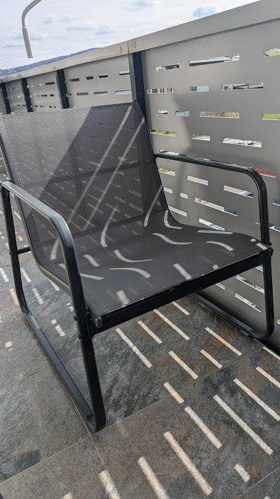 Set mobilier balcon ,2 fotolii (scaune) bancuta & masa sticla
