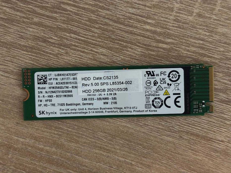 ССД/SSD Samsung/Sk Hynix/Kioxia 256/512GB M.2 NVMe PCIe 3.0