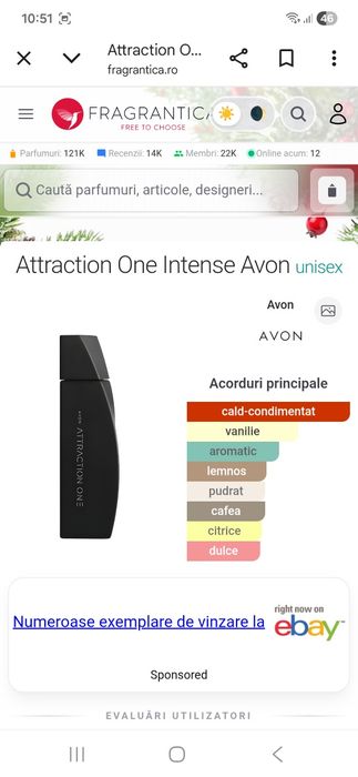 Parfum avon atraction one intense unisex
